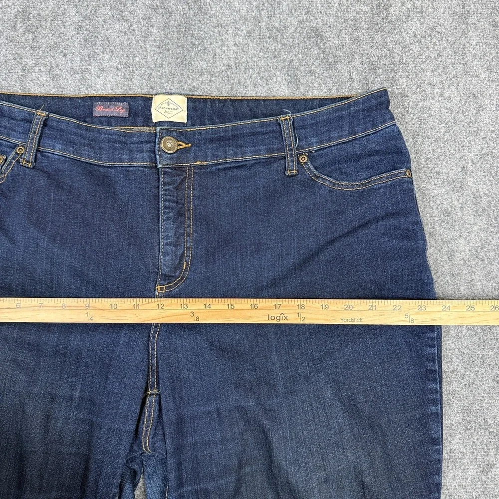 St‎ Johns Bay Bootcut Jeans Womens 20W Dark Wash Stretch Denim Plus Size Blue